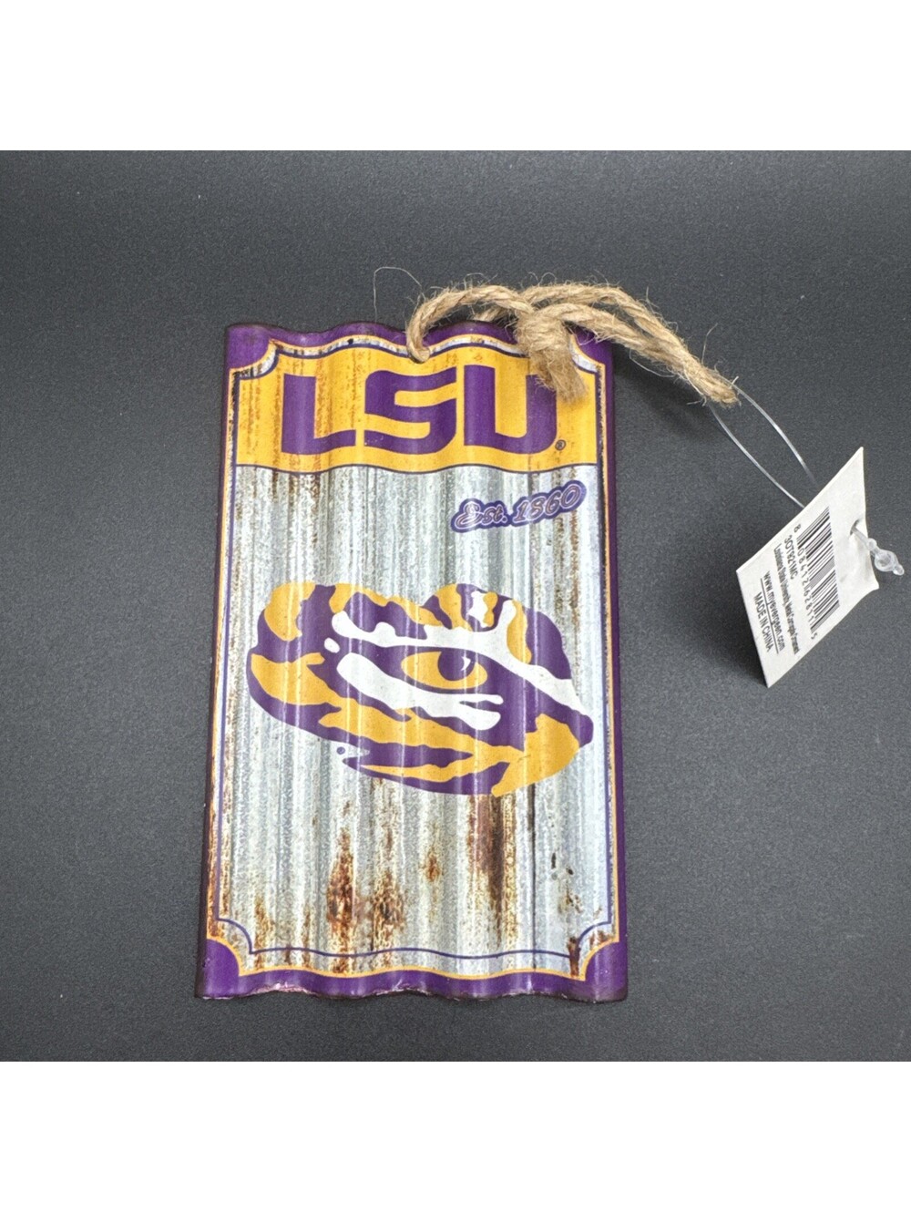Louisiana State University Metal Corrugate Ornament - LSU